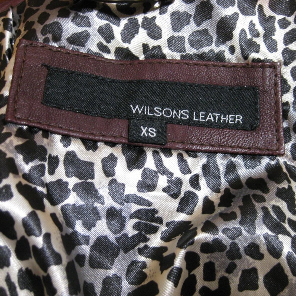 NWT Wilsons Leather red moto jacket coat XS extra small - Picture 8 of 10